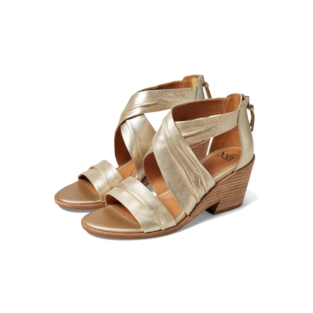 Sofft Samoa Wedge Sandals In Platino